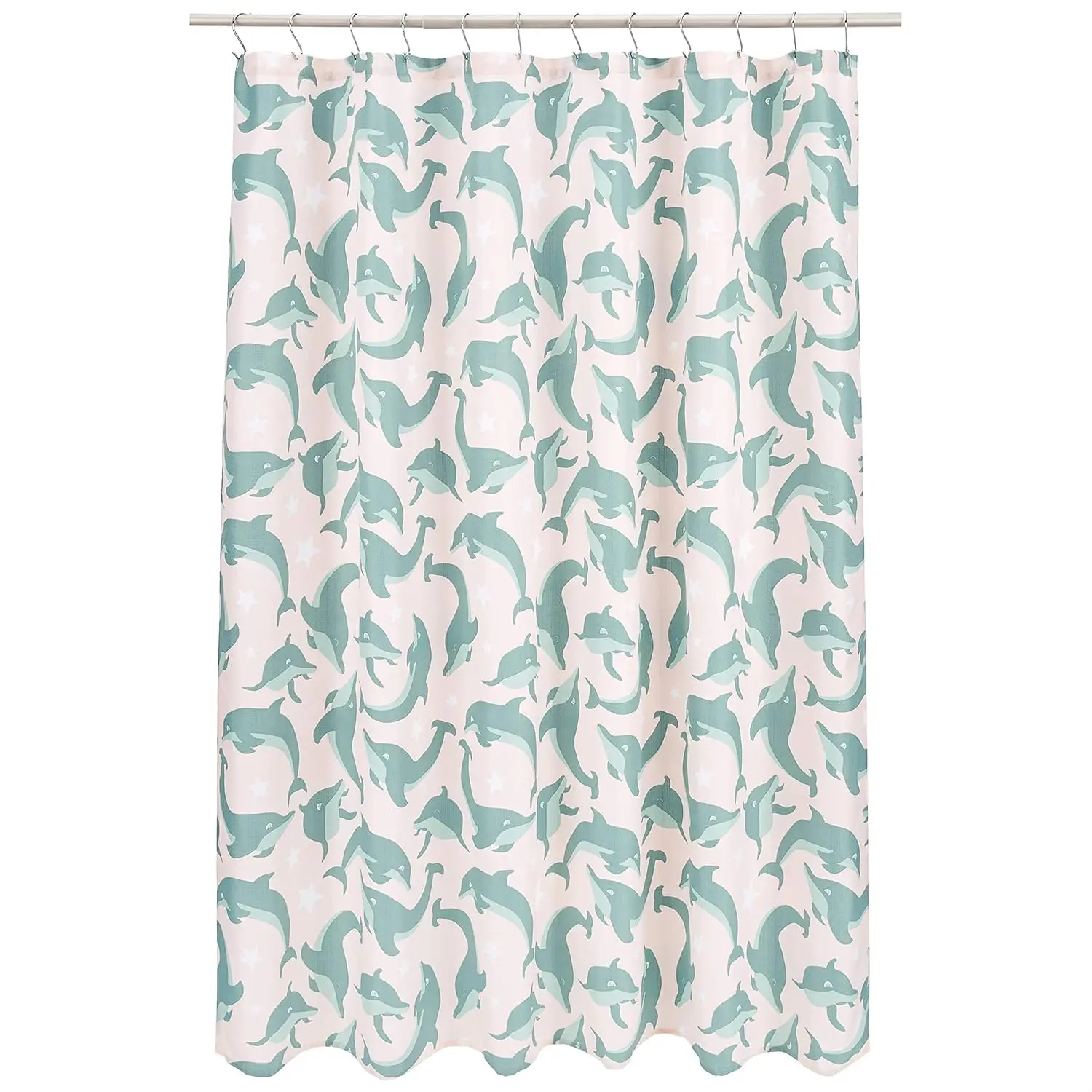 

Fun and Playful Jumping Dolphins Microfiber Bathroom Shower Curtain, 72 x 72 inch