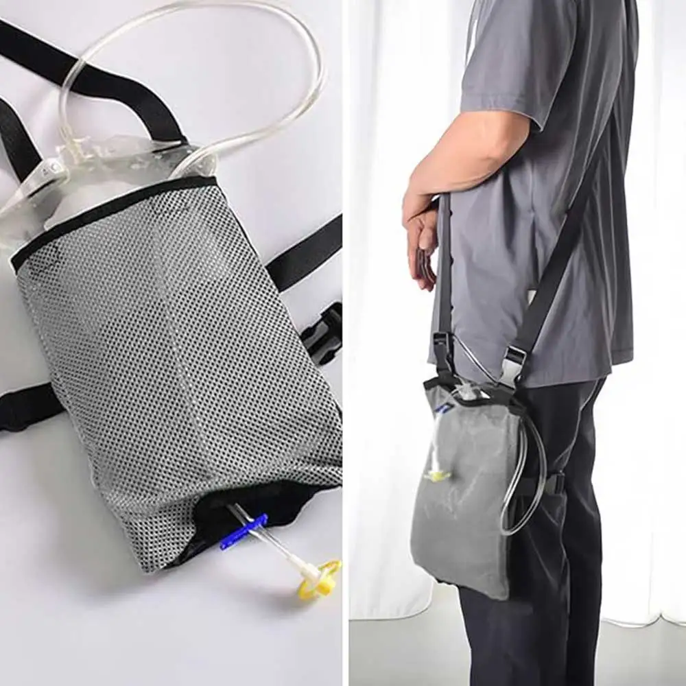 Sac de drainage urinaire de 2000 ml avec housse de protection pour sac à urine et attache de jambe, sangle d'épaule réglable