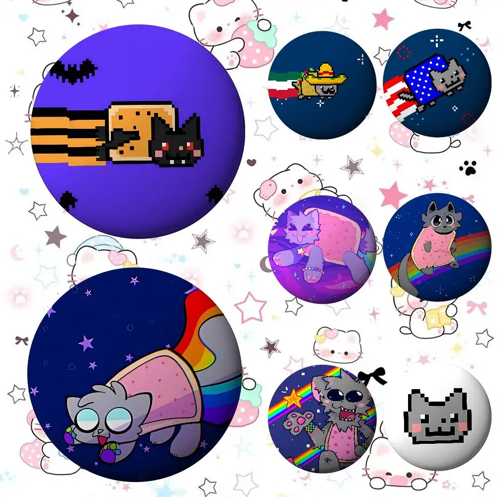 

Cute Funny Rainbow Alien Cat Badges Fans' Cartoon Lapel Pins Brooch Emblem Trinkets Gifts Folks Backpack Decor Jewelry Pieces
