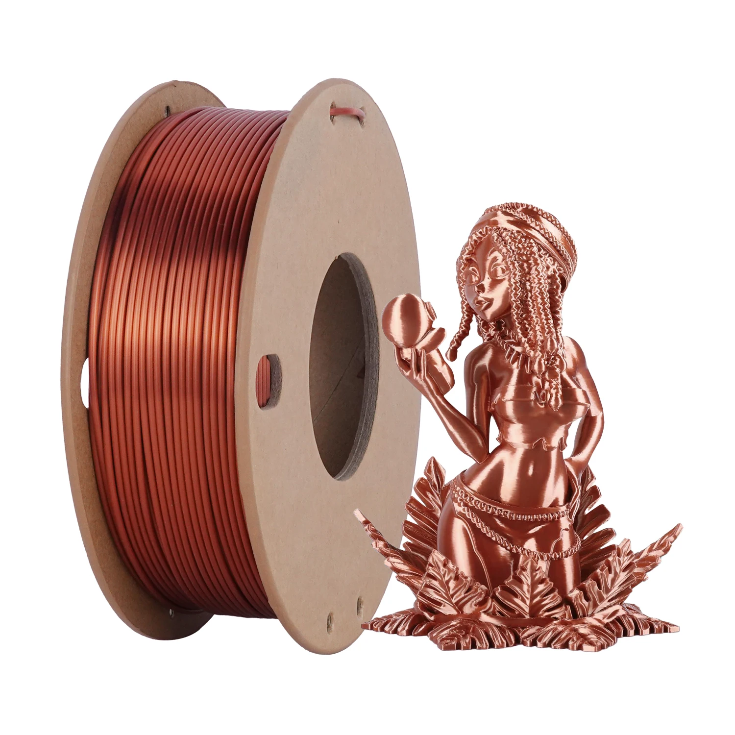Silk Red Copper PLA Filament 1.75mm 0.25kg(2.2LBS), High Gloss Shiny 3D Printei Filament PLA, Dimensional Accuracy+/-0.03mm,