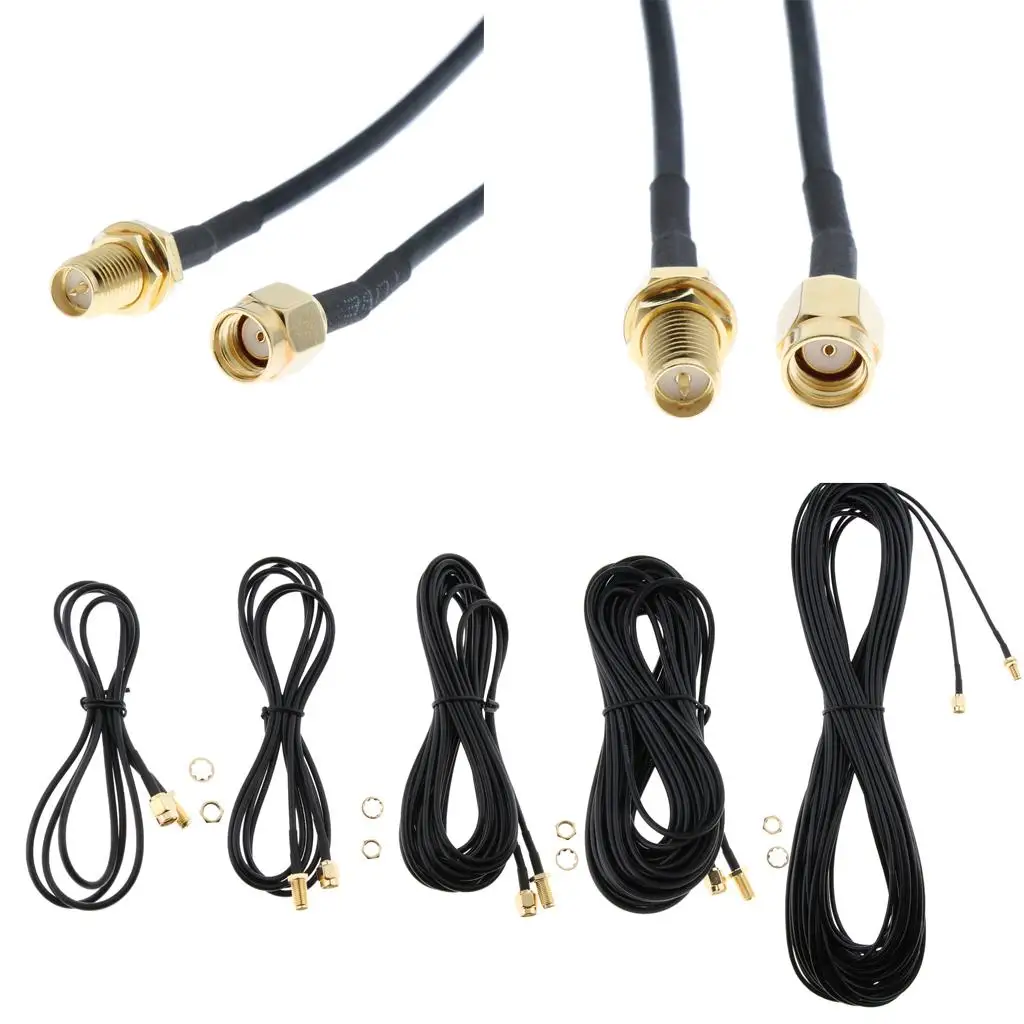 RP-SMA Cable Coaxial Extension Wire for Wifi Mesh Extenders Dual Band Router WLAN Network Adapter