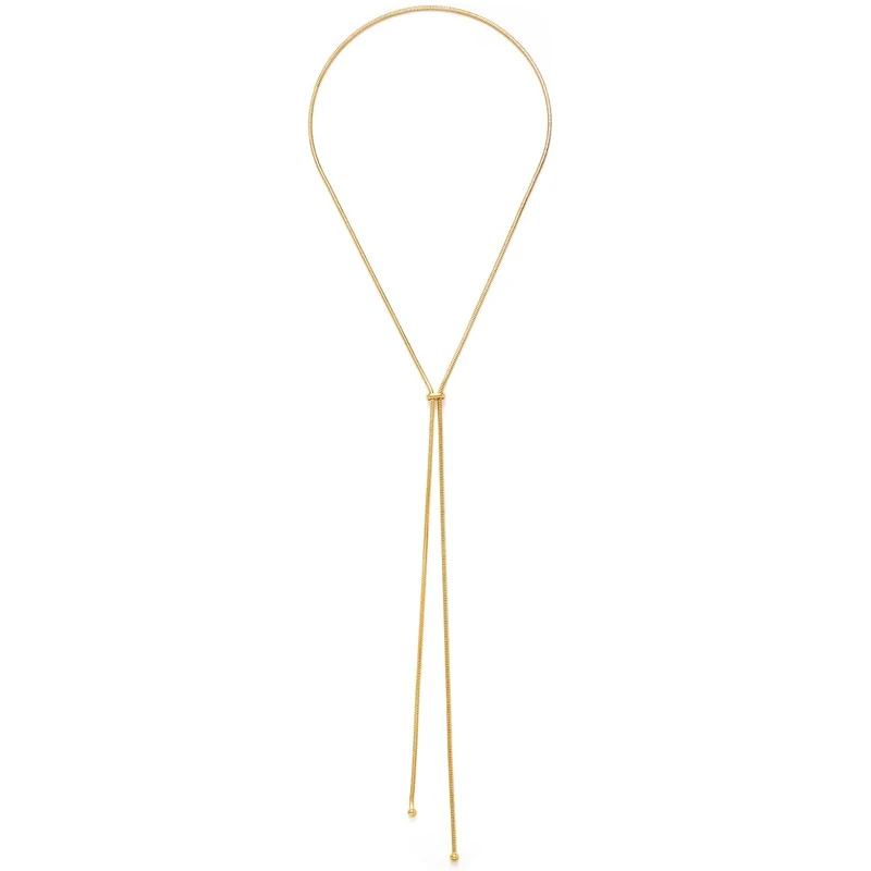 18K Gold Plated Stainless Steel Necklace for Women Y Chain Adjustable Long Necklaces Fashion Dainty Jewelry Gifts for Her