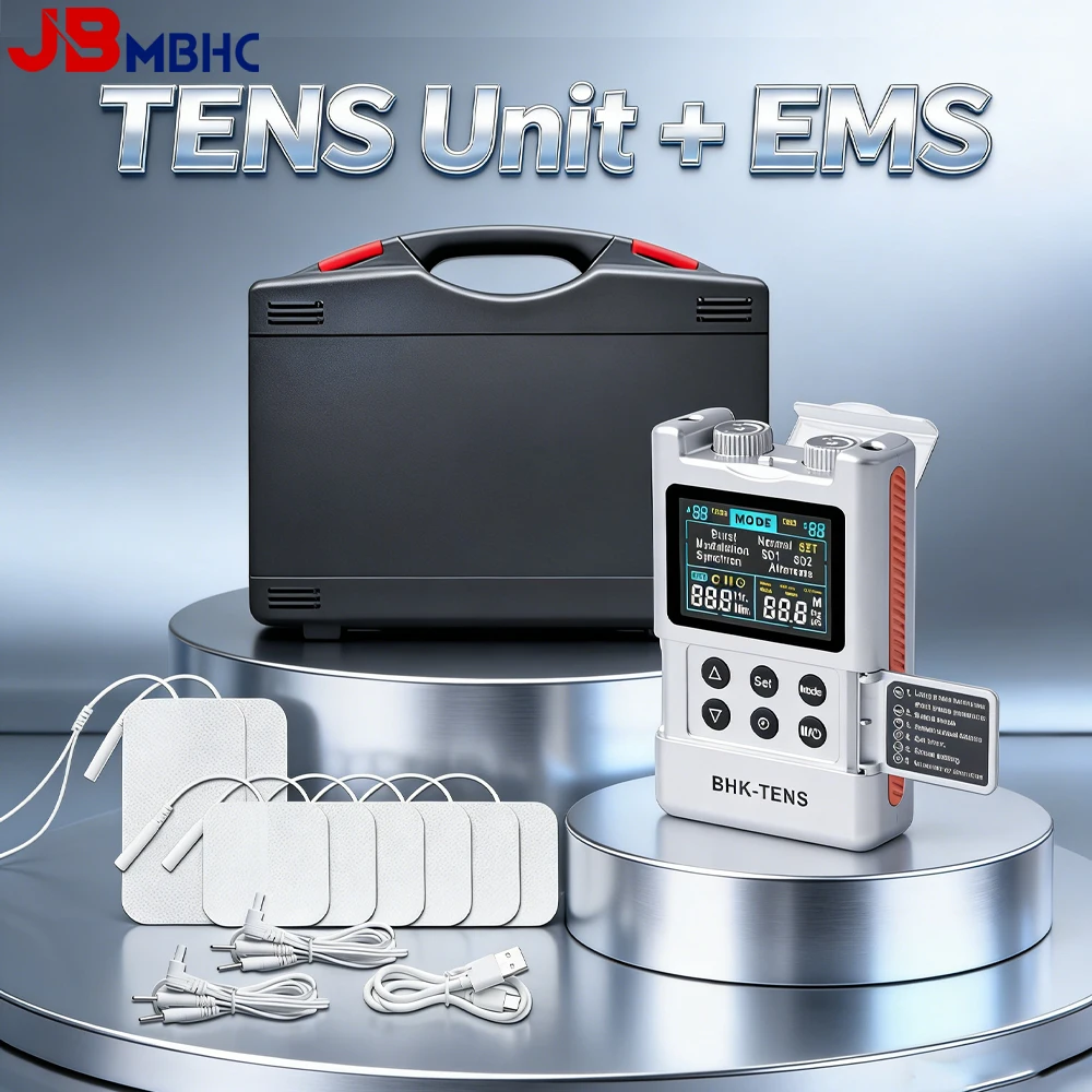 40-Stufen TENS-Gerät Muskelstimulator Elektronischer Pulsmassagegerät Zweikanal-EMS-Gerät zur Rückenschmerzlinderung & Muskeltherapie