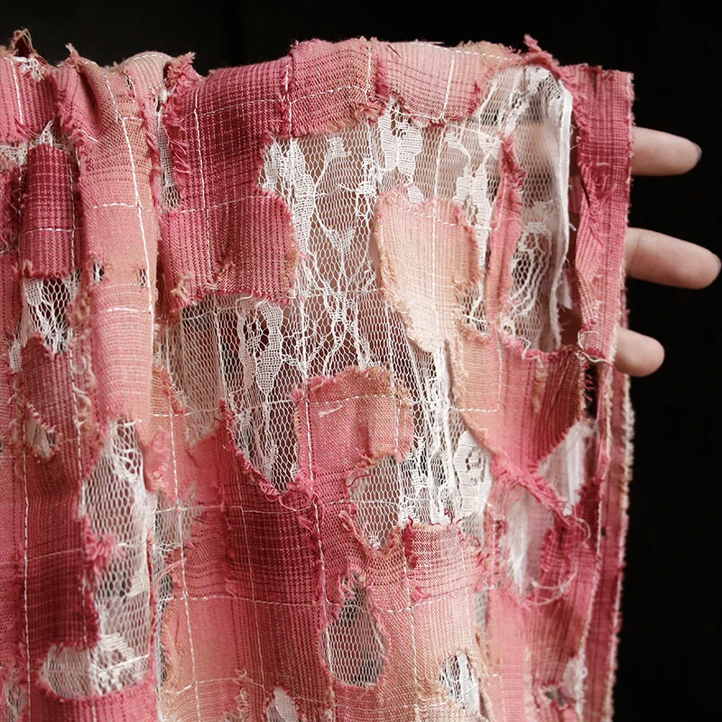 

Break The Cocoon, Creative Fried Color Lace Composite Fabric Transformation Hollow Perspective Texture Shirt Skirt Designer Fabr
