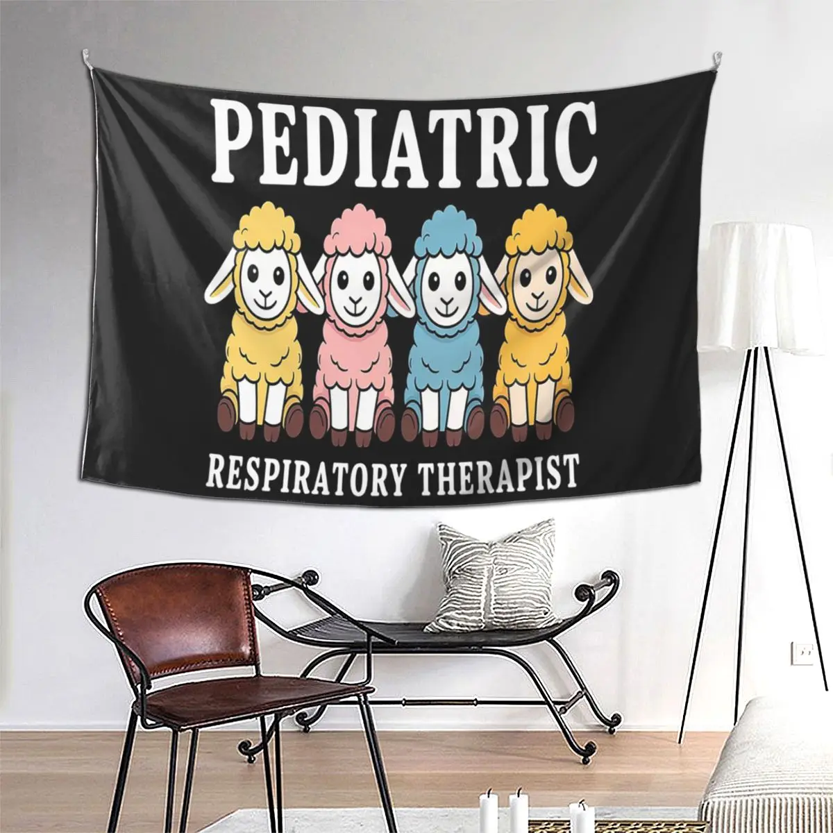 

Милый ягненок педиатрический респираторный терапевт PEDS PICU RRT экипаж гобелен художественный настенный эстетический гобелен для гостиной общежития