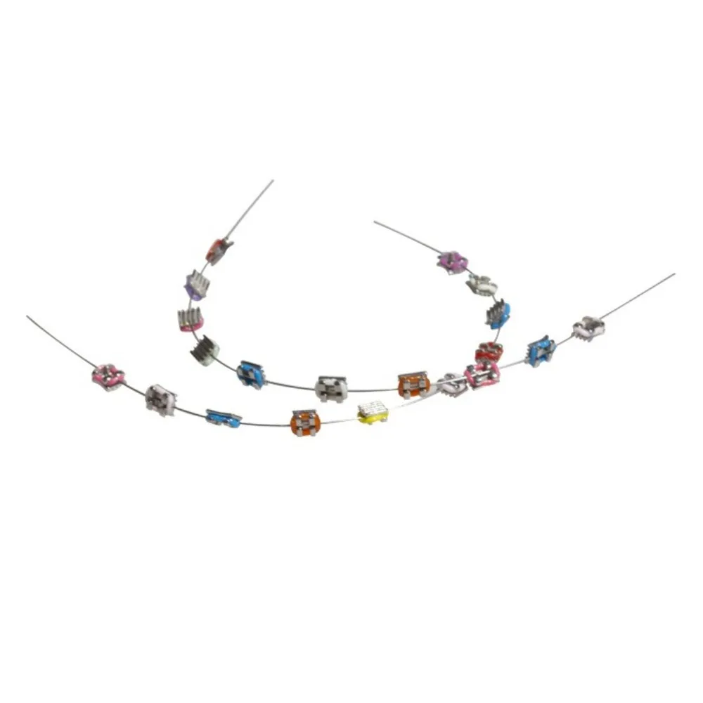 

1 Pair Colorful Temporary Tooth Decoration Dental Decorations Fake Brackets Orthodontic Ligature Ties Braces with Metal Wires