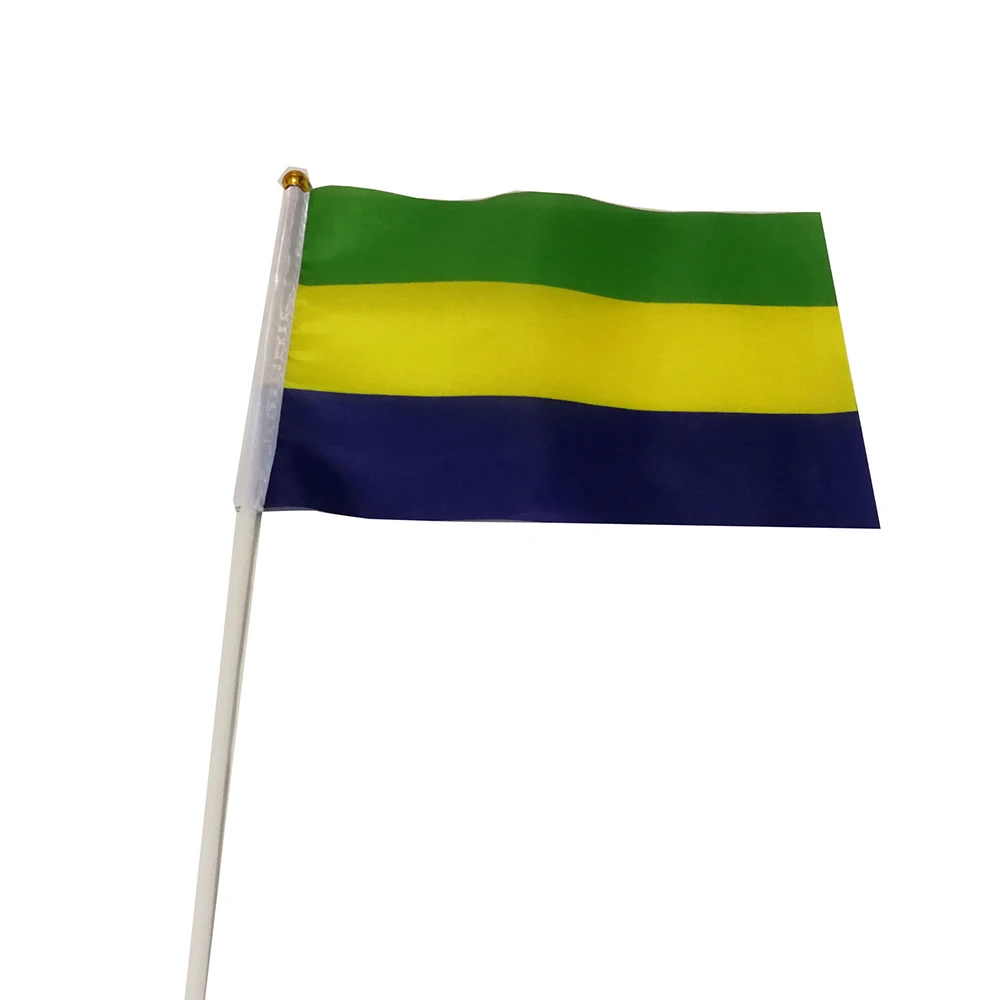 14*21cm Gabon Hand Flag, Gabon Gabonese National Flag World African Countries Hand Held Small Waving Flag