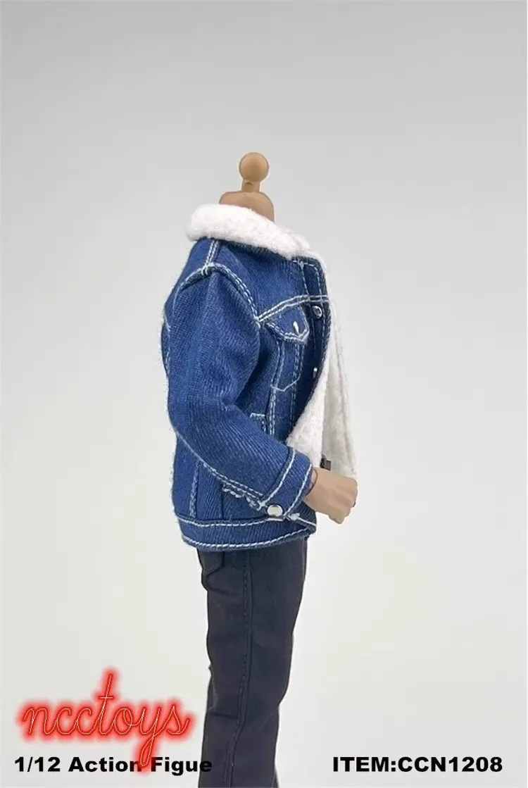 CCN1208 1/12 Soldier Lamb Down Denim Jacket Clothing Model Accessories Fit 6'' Action Figure Fang Datou GW Body In Stock