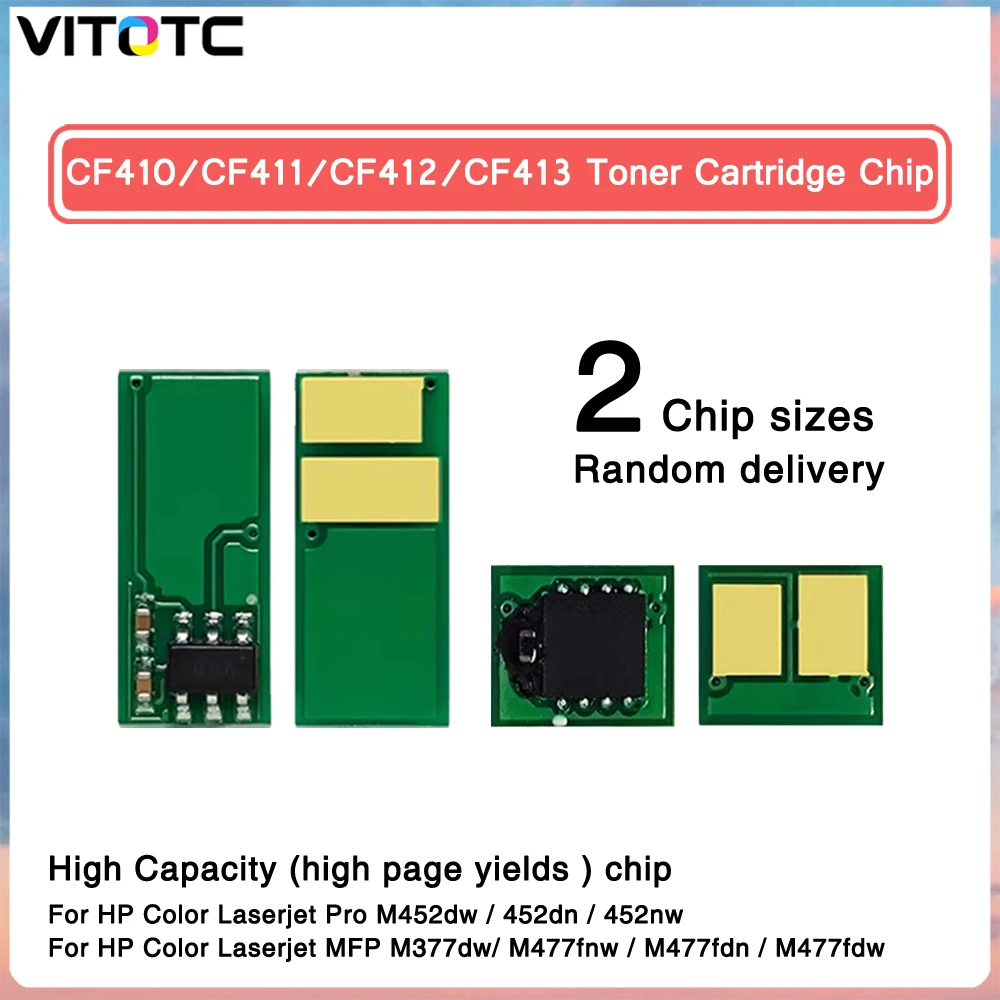 4 Color CF410X 411X 412X 413X Toner Chip For HP Laserjet Pro M452dw M452dn M452nw MFP M377dw M477fnw M477fdn Cartridge Chips