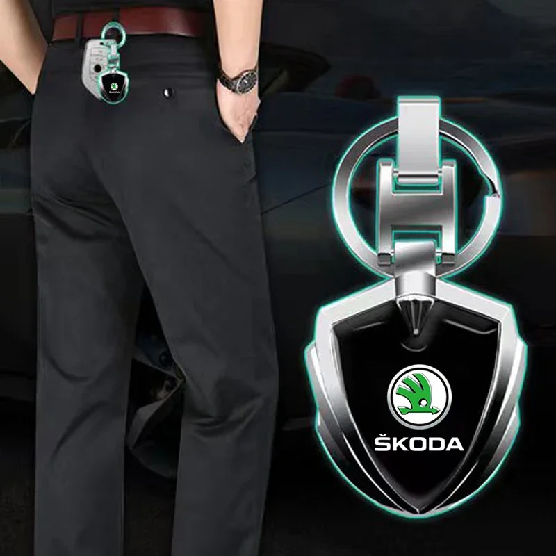 

3D Metal Car Styling Keychain Key Chain Ring Key Holder Styling For Skoda Octavia Superb Rapid Kodiaq Karoq Fabia Kamiq Roomster