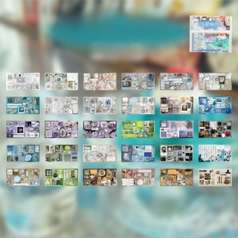 New 30 Sheets DIY Decoration Sticker Cute Cartoon Stationery Sticker Old Dream Time Story Scrapbook Sticker Journal Decoration