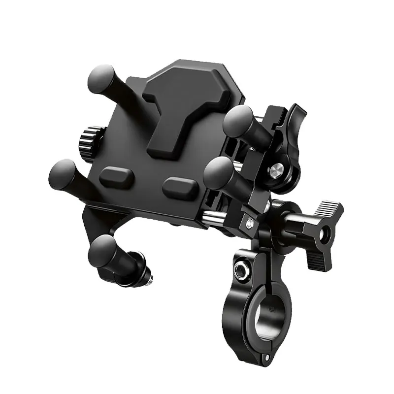 Universal Alloy Motorcycle Phone Holder 360° Adjustable Shock Absorption Motorcycle Mobile Stand Motos Bike Navigation Bracket