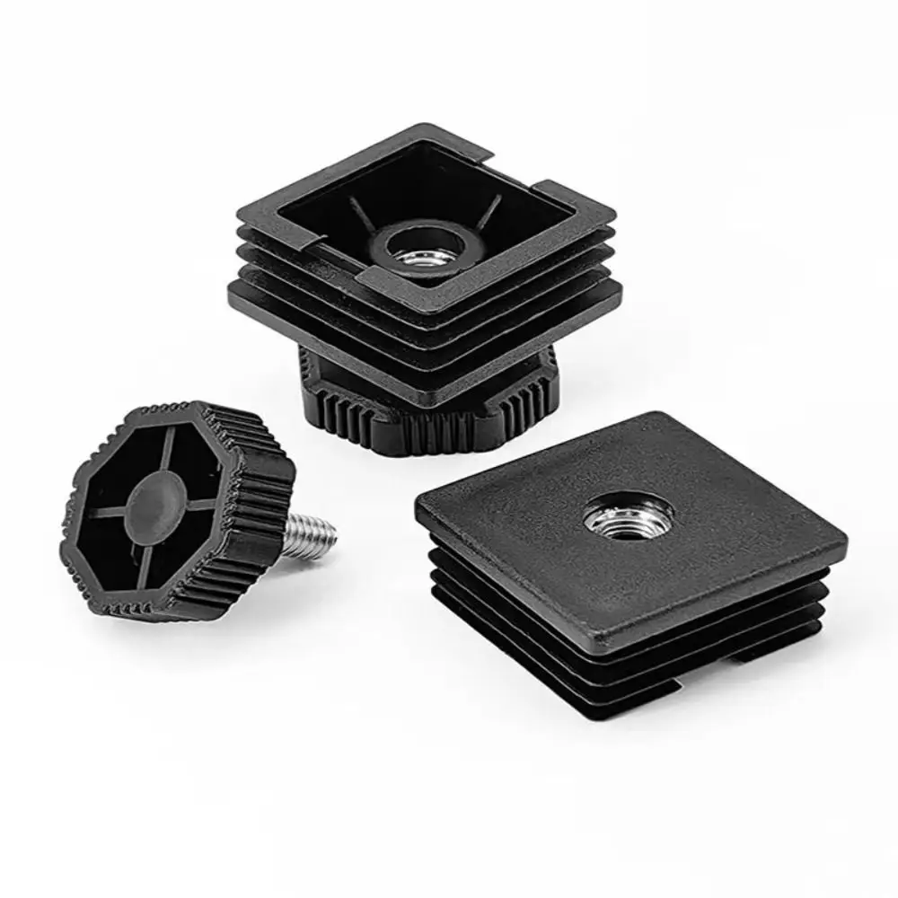 Fashion Square Pipe Plugs Plastic Wihtout M6 Hole Blanking End Caps Balance Adjustable Plug Nut Foot Pad Home