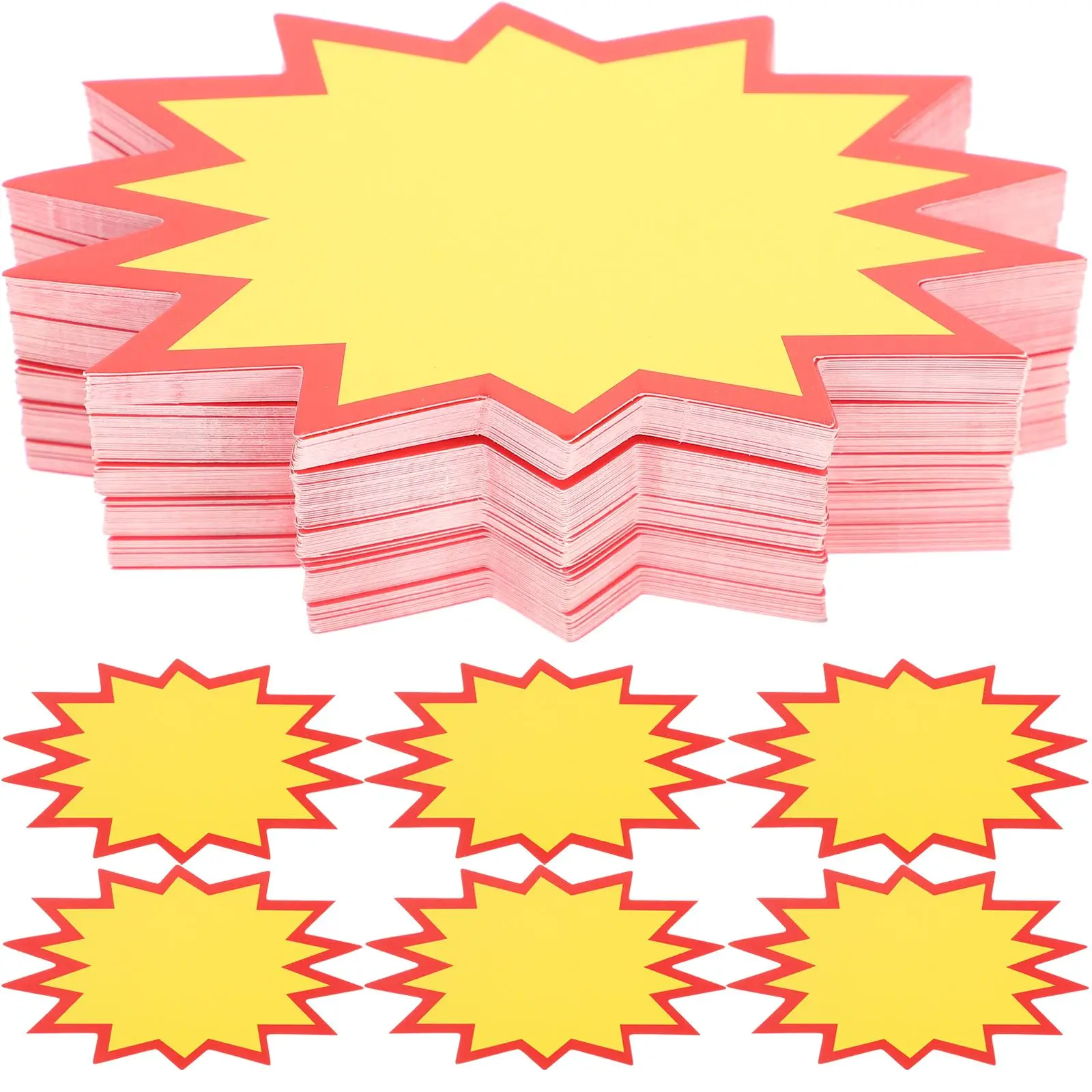 100 Stück Store Werbe schilder Label Star Label Star Burst Zeichen Werbe papier Explosion Aufkleber Zeichen Store Promotion