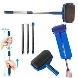 Profesional Wall Paint Roller Brush Set with Extended pole Reusable ceiling Wall Corner Edger Painting Rolling Brush Handle Tool