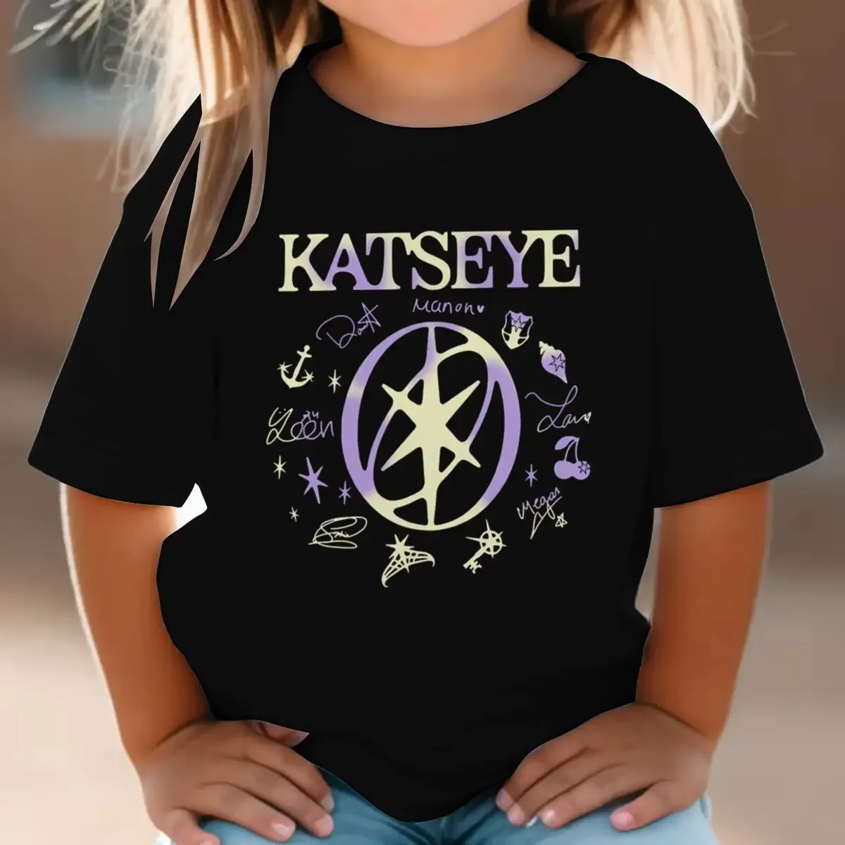 KATSEYE Printed T-Shirt Kids Katseye Design Boys Girls Cotton Top Casual Short Sleeve Crew Neck Comfortable T Shirt for Children