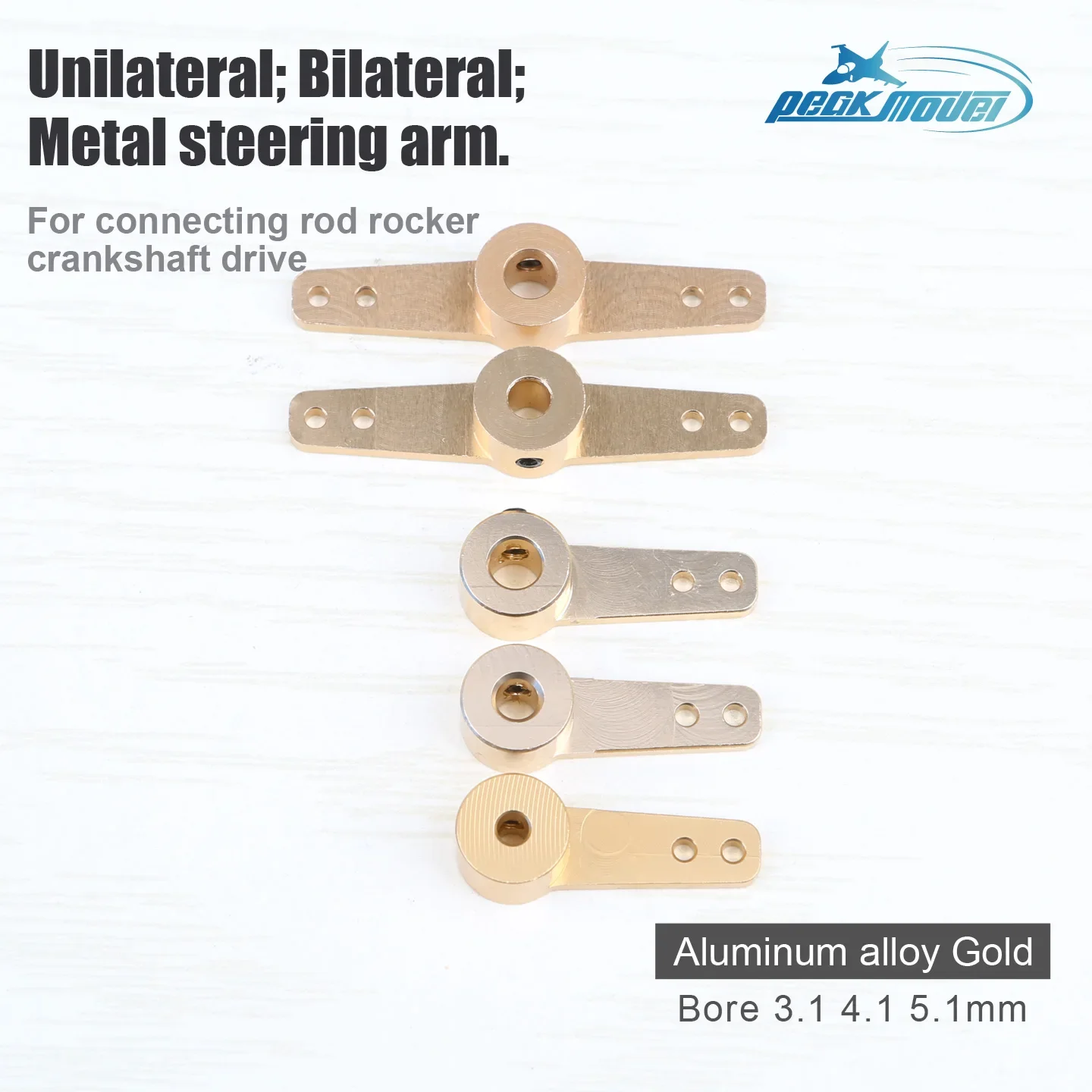 Aircraft Model Aluminum Alloy Front Wheel Steering Seat and Rocker Arm Set, Marine Rudder, Rudder, Steering Rocker Arm