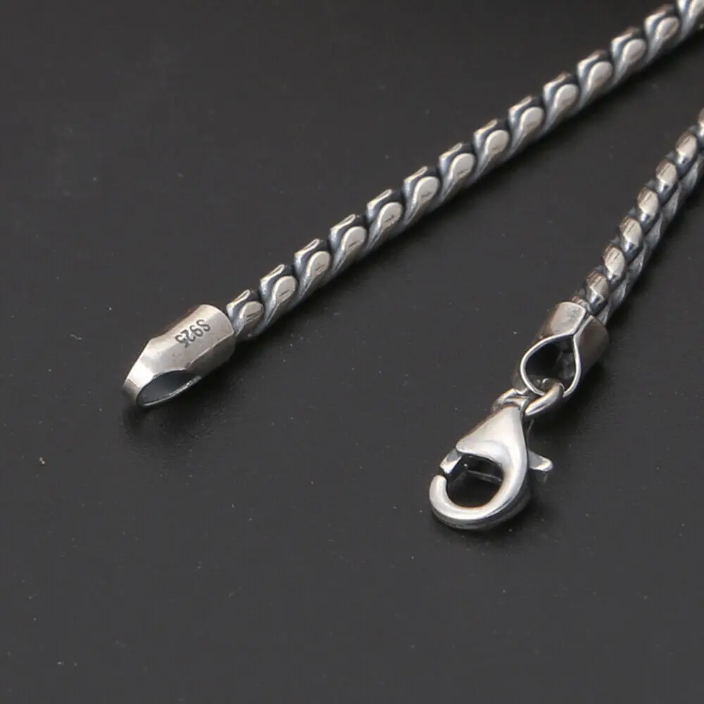 

Real 925 Sterling Silver Necklace 2.5mm Round Link Chain 17.7" - 27.5" Stamp 925