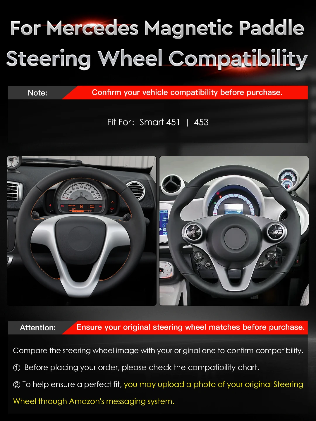 ICF Carbon Fiber Magnetic Shift Paddle For Mercedes Benz Smart 451 453 Steering Wheel Shift Paddles Car Accessories