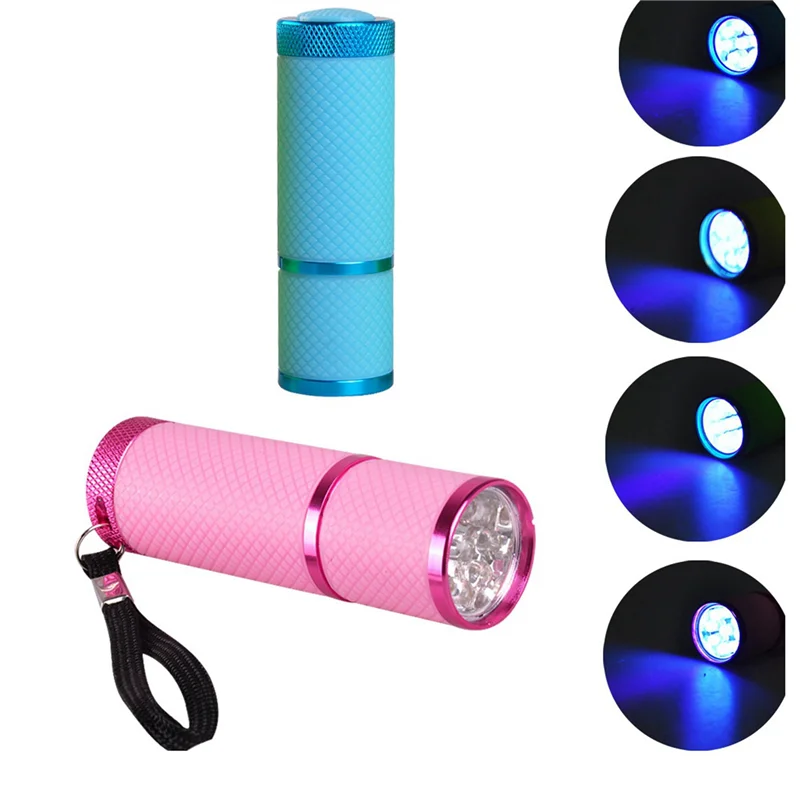 Lampada per unghie UV 9 LED, asciugatrice professionale polimerizzazione gel smalto leggero asciugatrice portatile torcia strumenti professionali per nail art, blu