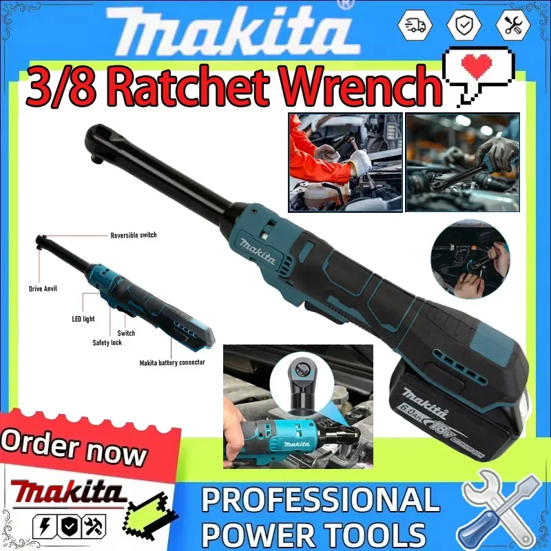 

Бесщеточный аккумуляторный угловой гайковерт Makita с регулируемой скоростью, многофункциональный, со светодиодной подсветкой, 18В, электроинструмент