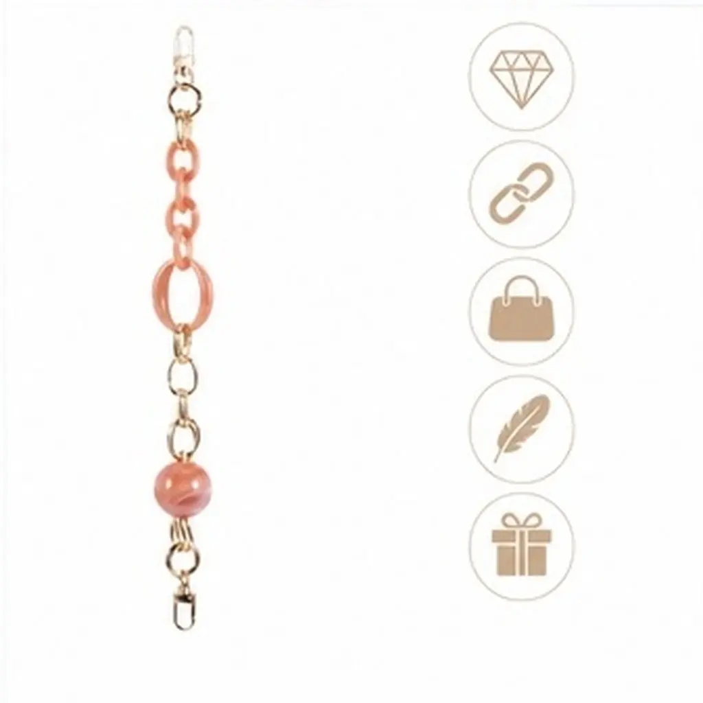 Retro Decor Chain for Bag Decoration Decorative Chains Strap Pink Shoulder Straps Replacement Purse Accessories
