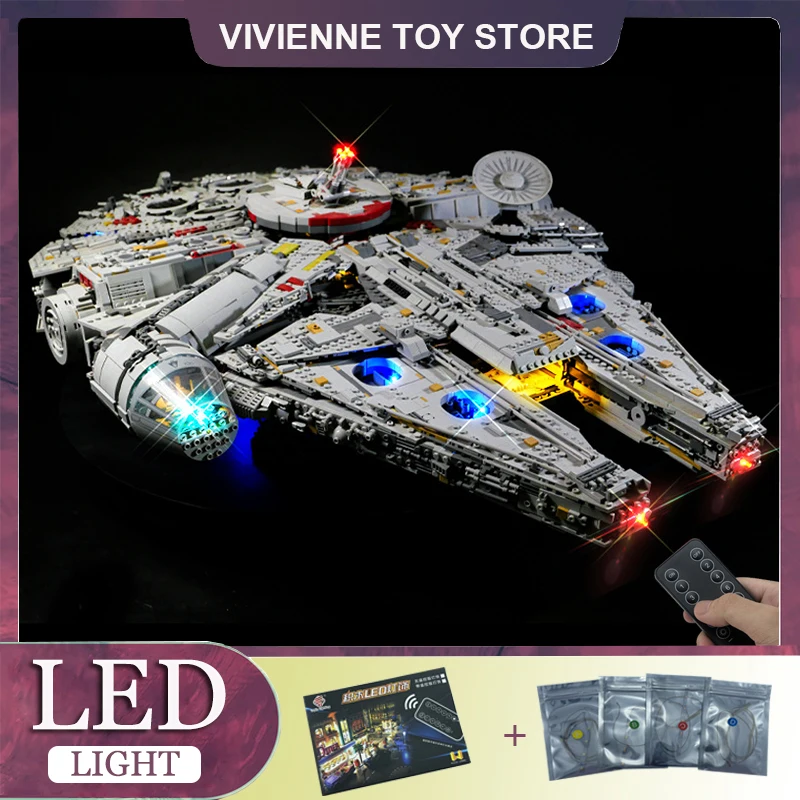 DIY LED Light Kit For LEGO 75192 Ultimate Millennium Falcon Building Block Set（Only LED Light,Without Blocks Model）