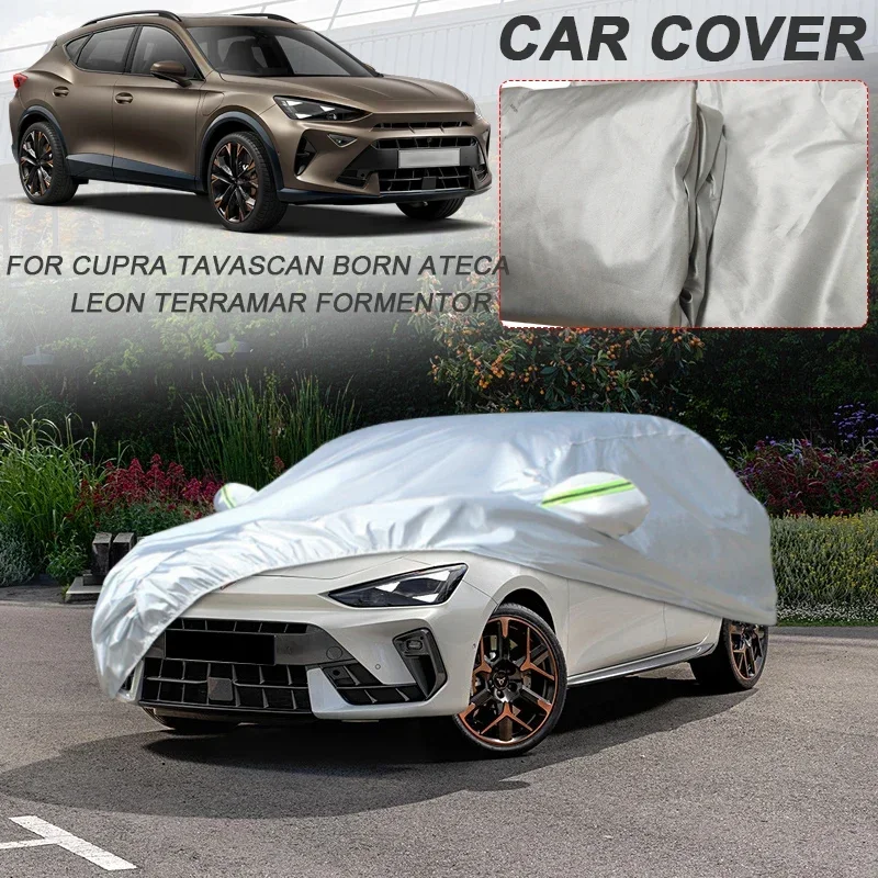 210T poliéster impermeable para CUPRA ATECA BORN FORMENTOR LEON SPORTSTOURER TAVANSCAN TERRAMAR cubierta de coche Auto a prueba de polvo Anti-UV