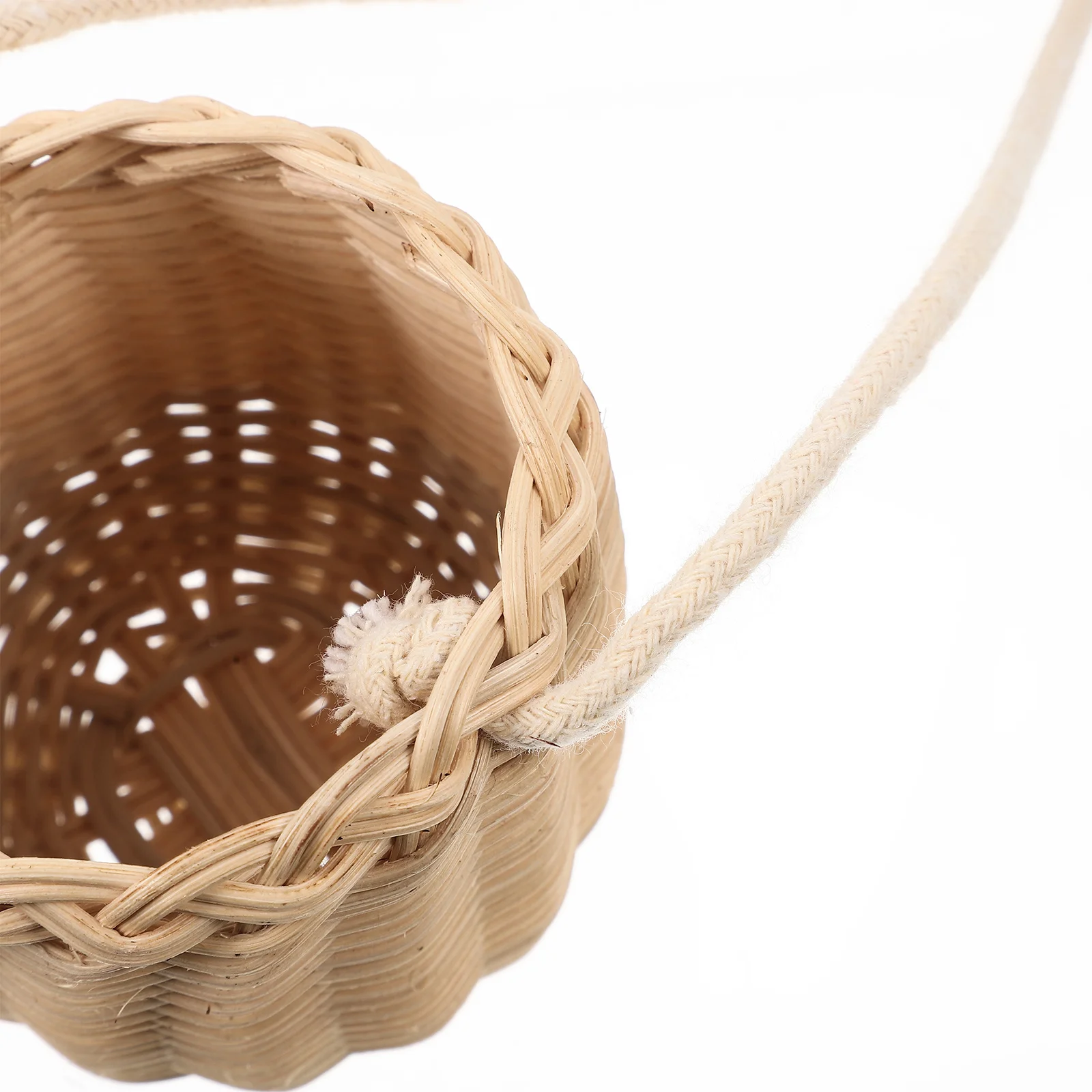 's Satchel Cross Body Bag Acorn Purse Basket with Lid Woven Crossbody Hanging Mini