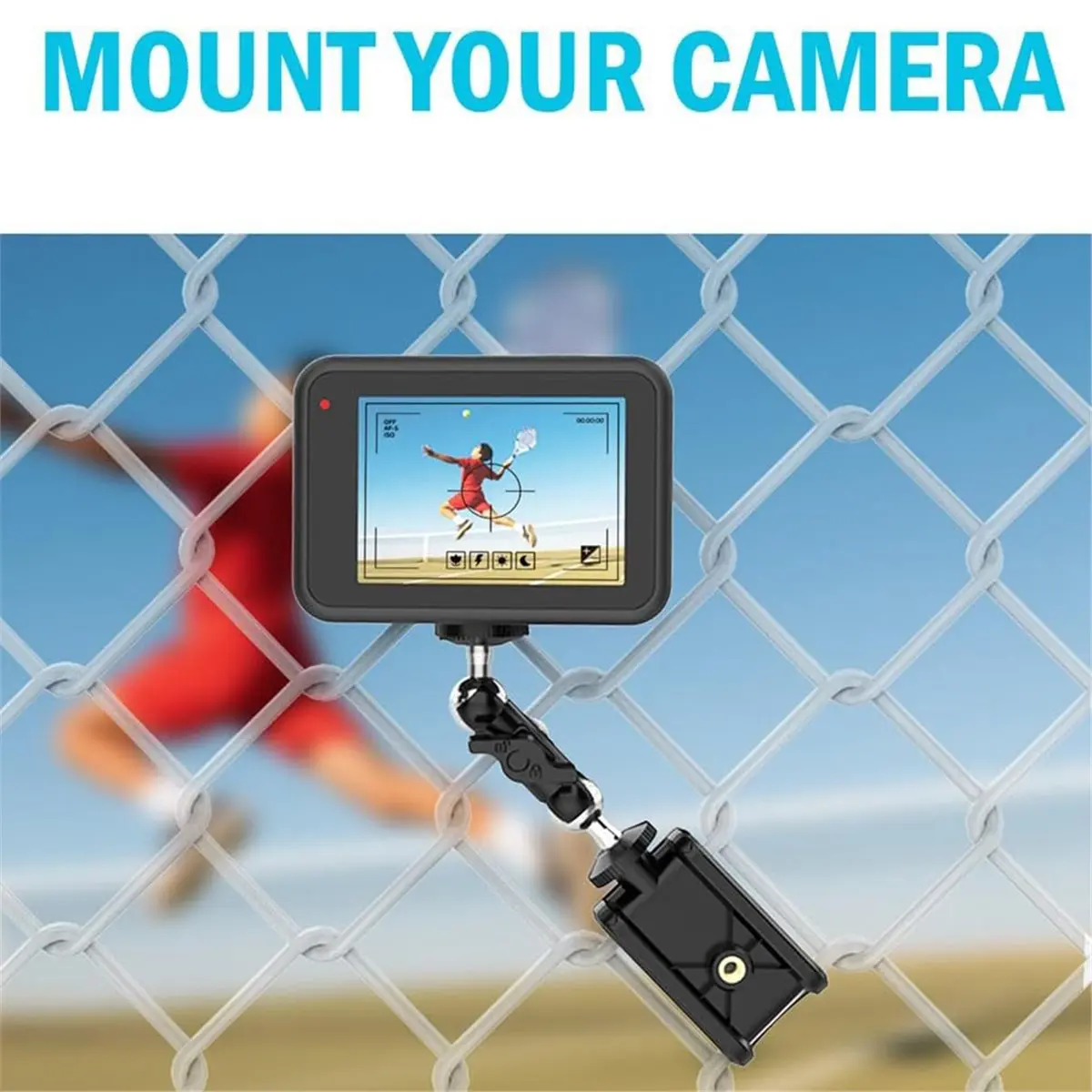 Cell Phone Fence Mount Holder Ideal for Recording Baseball, Softball, Tennis, Pickleball