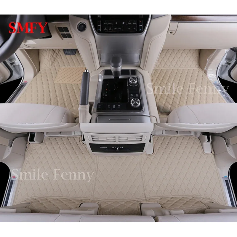 

For Toyota Land Cruiser LC300 LC200 2025 2024 2010 Five Seats Car Floor Mats Leather Foot Pads Anti-dirty Footpad Carpet Liner