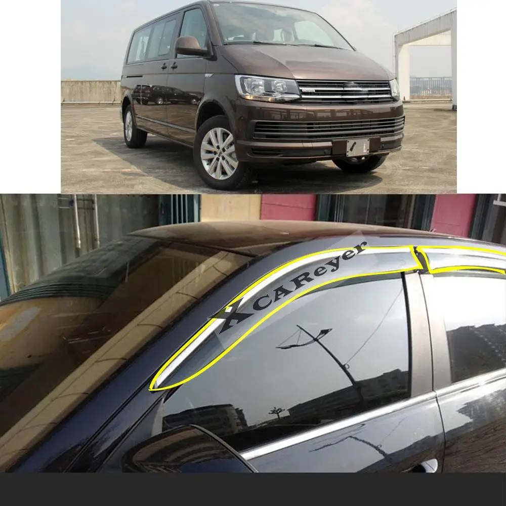 For VW Volkswagen Transporter (T6) Caravelle 2016 2017 2018 2019 2020 Car Sticker Plastic Window Glass Wind Visor Sun Guard Vent