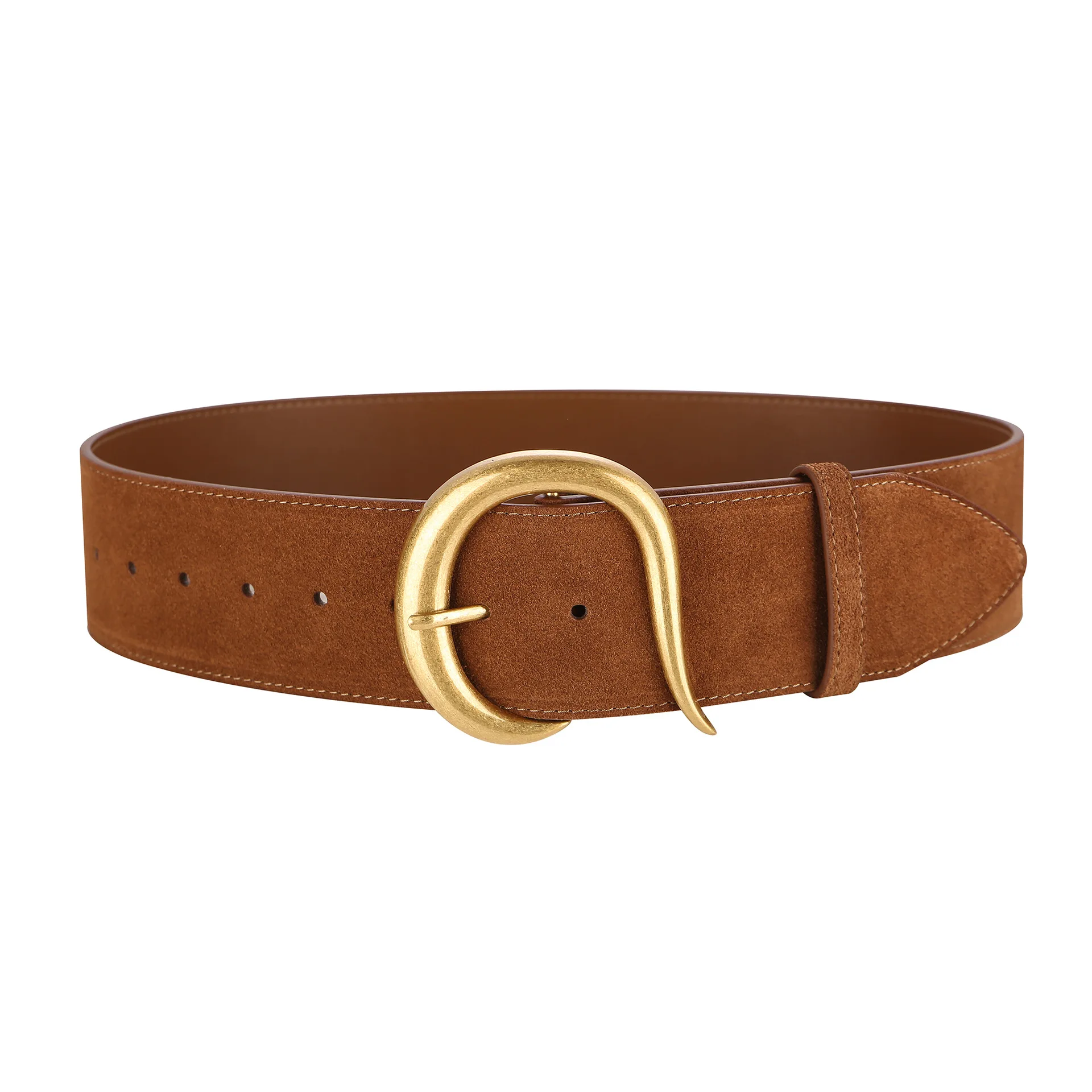 ヴィンテージレザーベルト-レディースファッションアクセサリー-ジーンズやスーツパンツ用-デコレーションフェイクファーウエストベルト-秋シーズン