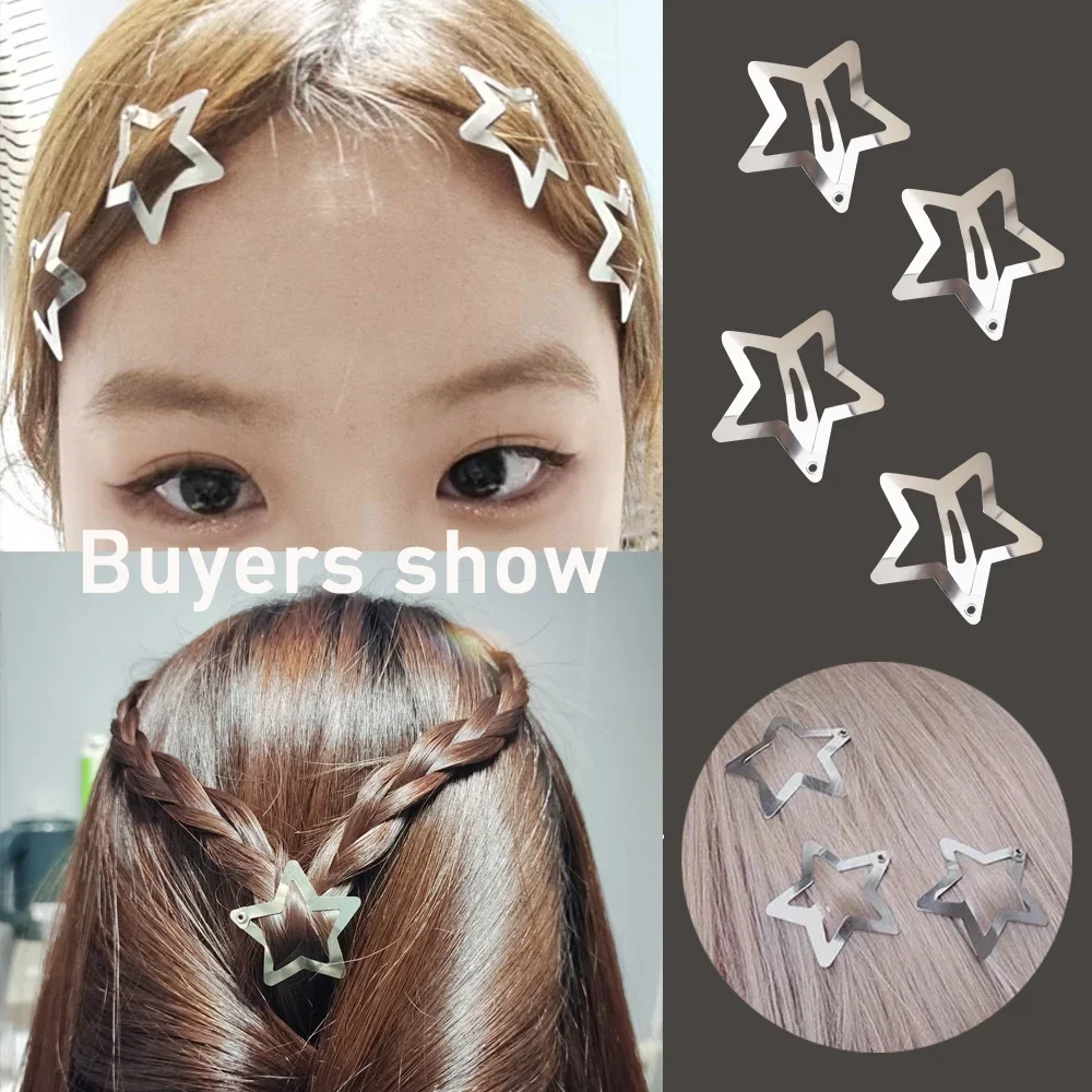 10pcs Colorful Star Hairpin Metal BB Clips Y2K Student Side Clip Five-pointed Star Hairpins Baby Hair Accessories Wholesale Gift