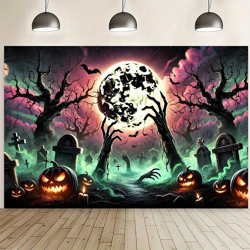 Halloween Day Shadows Photography Background Jack-o-lanterns Ghosts Wander And Spooky Tales Awaken Photo Studio Backdrops BH-36