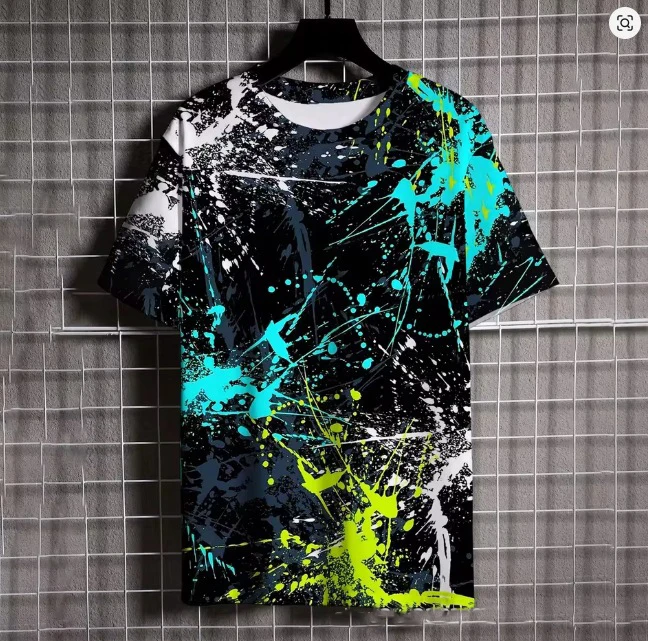 Abstract Graffiti 3D Print T-Shirts Men Women Casual Short Sleeve T Shirt Tops Street Y2K Harajuku Oversized Tees Men's Clothing