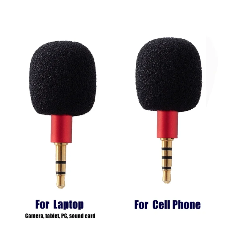 200pcs/lot Portable Metal 3.5mm Aux Stereo/ 4 Pole Mini Microphone Mic for Sound Card Mobile Phone Computer Laptop PC