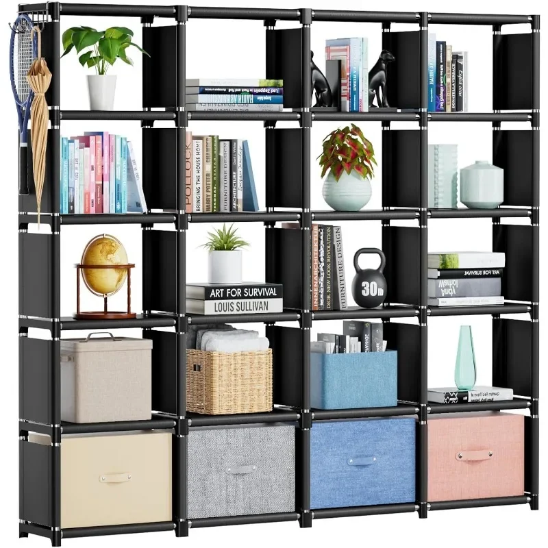 

Mavivegue Book Shelf, Cube Storage Organizer, DIY Bookcase, Metal Cube Bookshelf, caseCloset Storage Organizer, Storage Rack