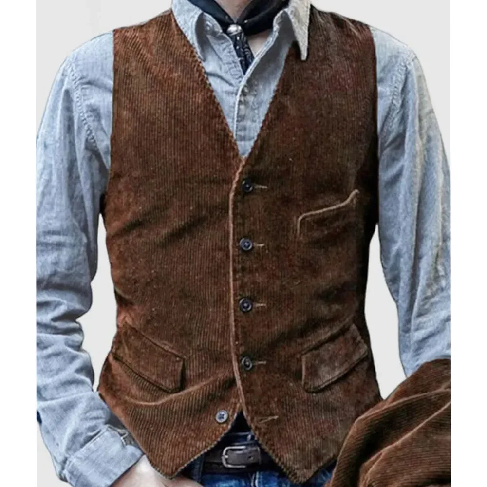 

Corduroy Men's Vest Men's Vest Men's Vest Slim Waistband Single-breasted Outside and Inside Mens Waistcoat Jackets Man Suit Male