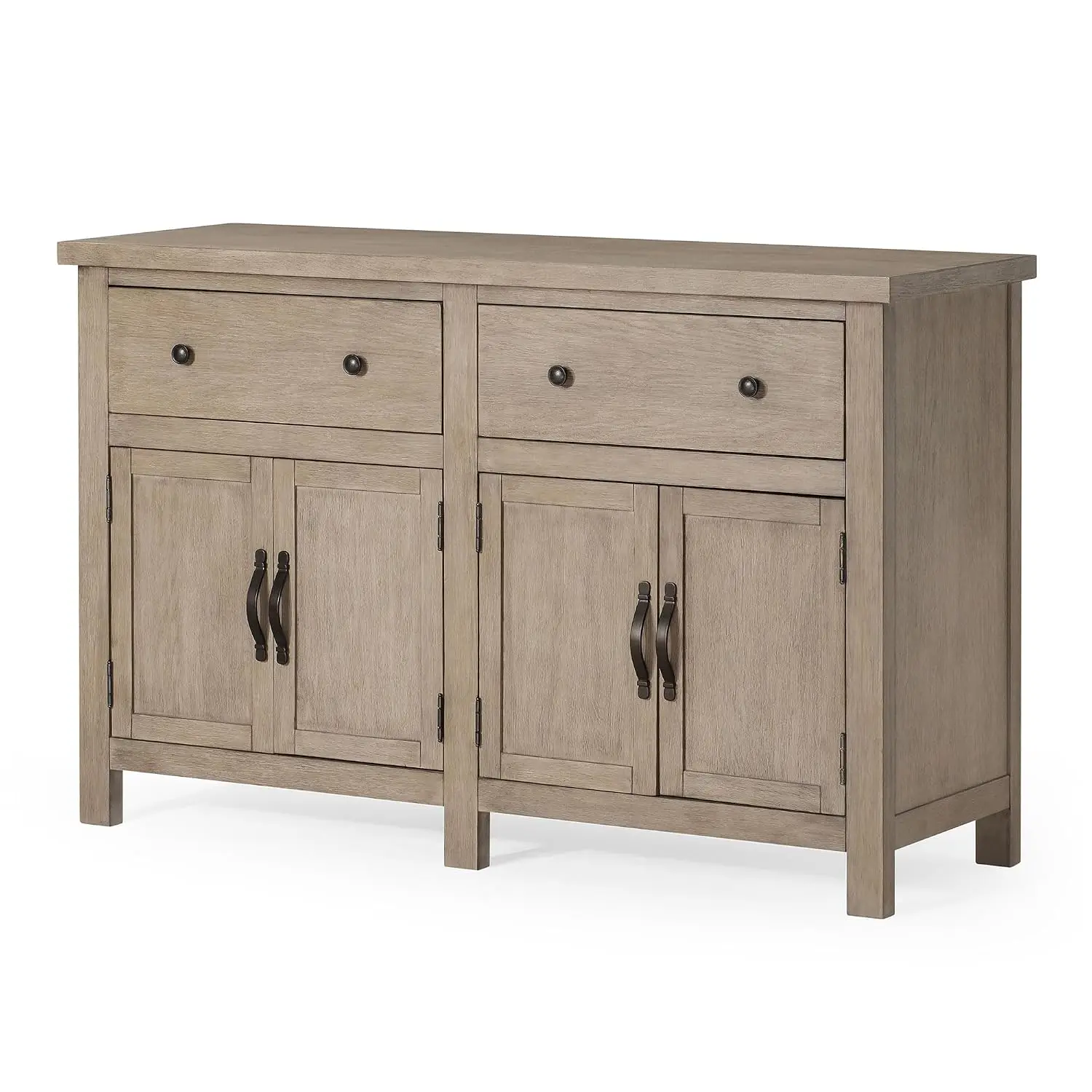 Rustic Large Wooden Sideboard Buffet Server Table With Doors For Kitchen & Living Room, Weathered Grey, Customized