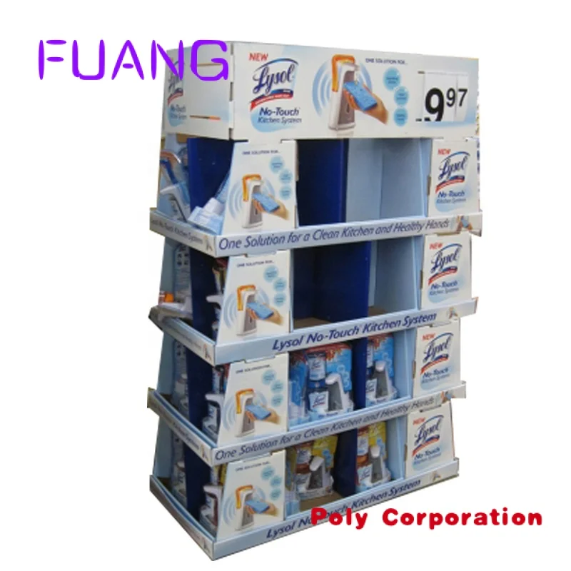 Custom  China Factory Cheap Flooring Paper Stand Box Cardboard Window Display