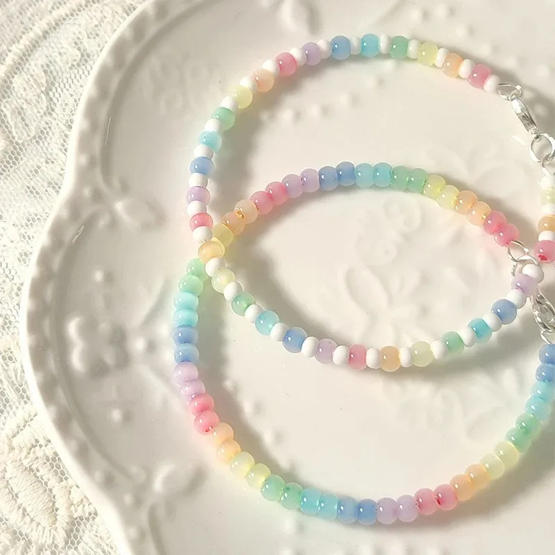 

Lovely Bohemian Style Colorful Beaded Bracelet for Women Girls Simple Sweet Versatile Bracelet Jewelry Accessories Party Gifts