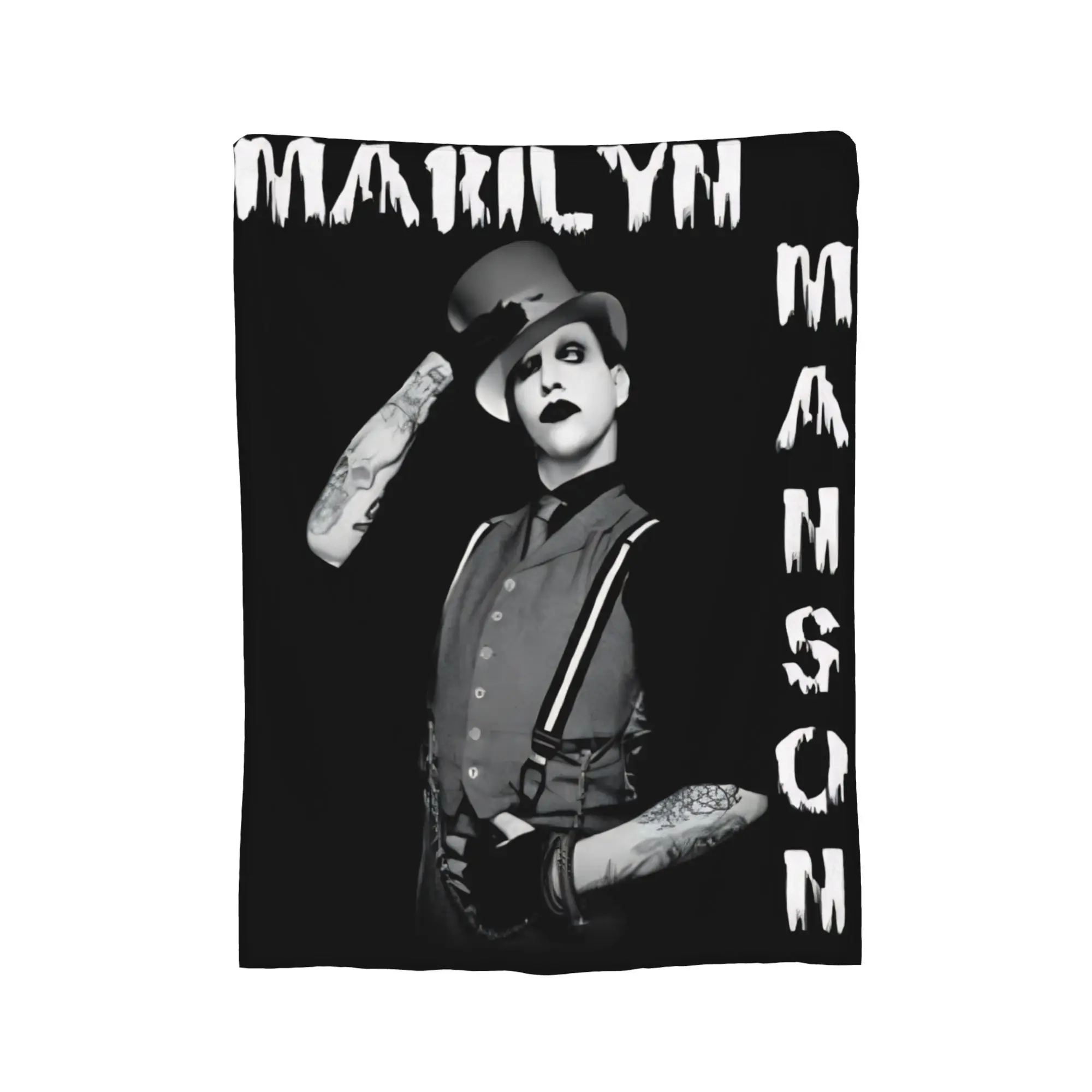 Super Soft Marilyn Manson Music Tour  Throw Blanket Premium Flannel Fleece Lightweight Blanket Cozy Fluffy Blankets All Season