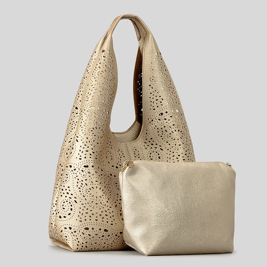 

Модная полая композитная сумка, большая вместительная женская сумка на плечо, роскошные сумки из мягкой искусственной кожи, повседневная летняя пляжная сумка-тоут