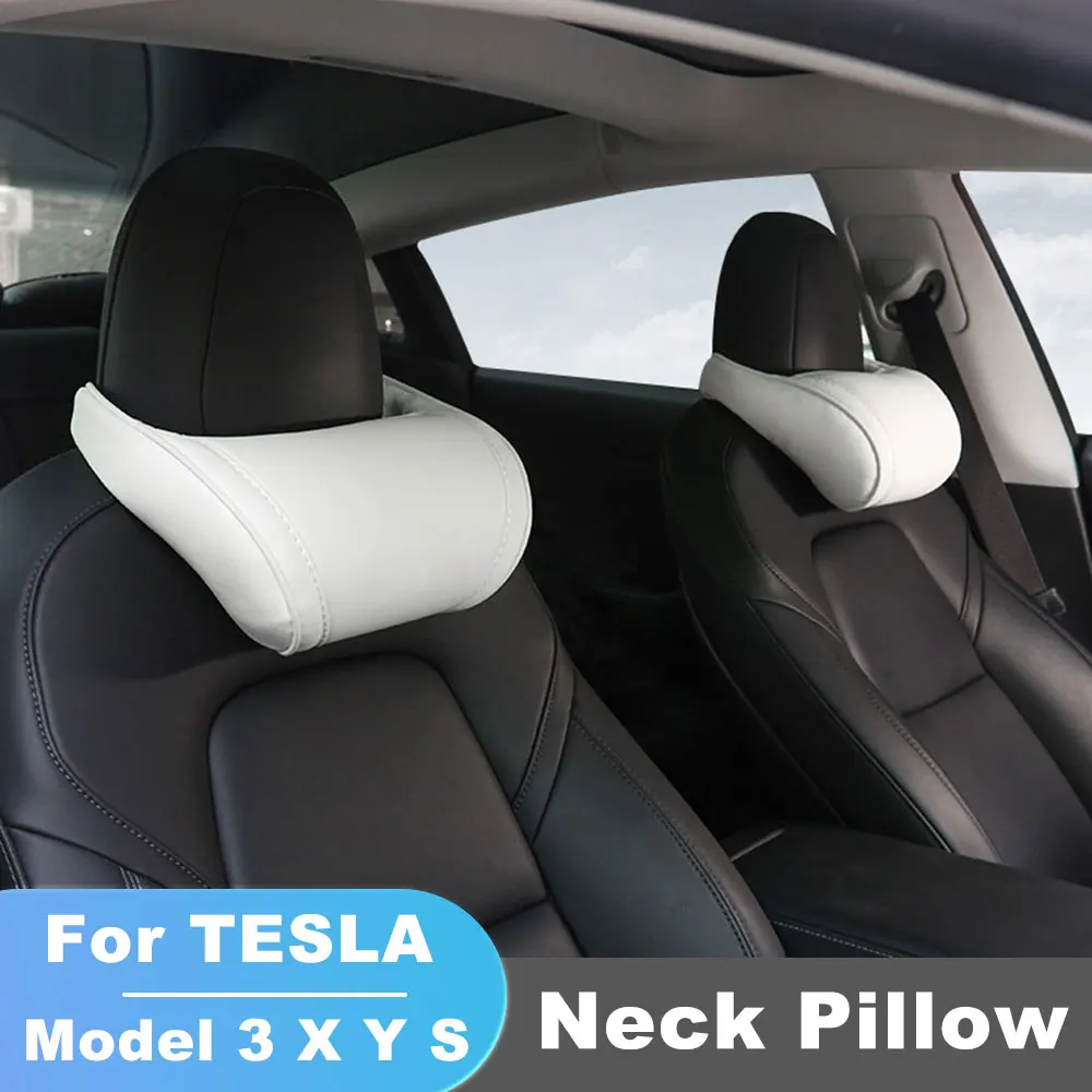 

For Tesla Model 3 Y X S Neck Headrest Pillow Auto Seat Chair Memory Foam Head Driving Road Trip Rest Sleeping Pain Relief