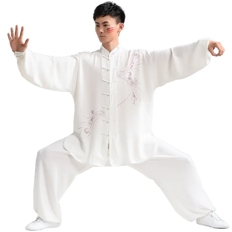 Tai Ji Suit Practice Training Long Sleeve Clothing Men's and Women's Same Solid Color Martial Arts Wear Sports