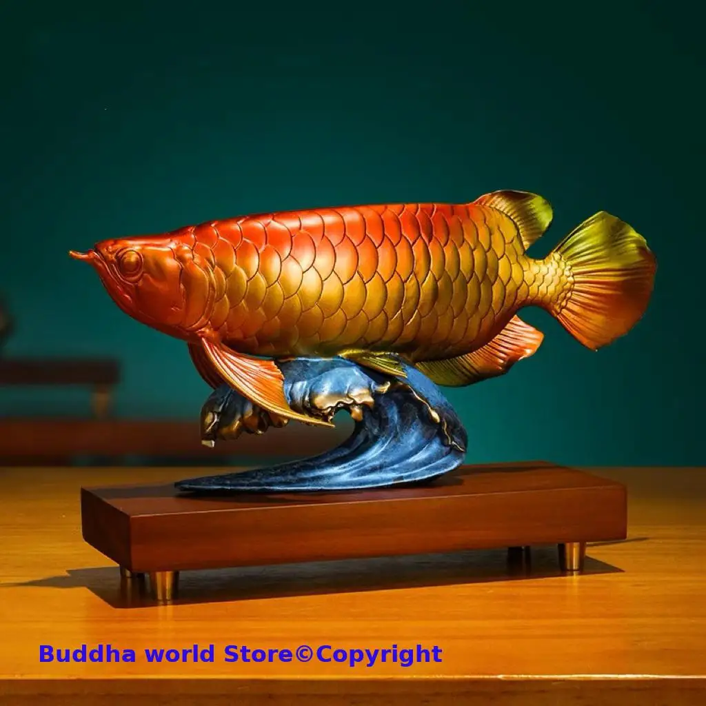 50%OFF Home Company Store business GOOD Omens Efficacious Talisman Recruit money Arowana Golden Fish FENG SHUI copper statue