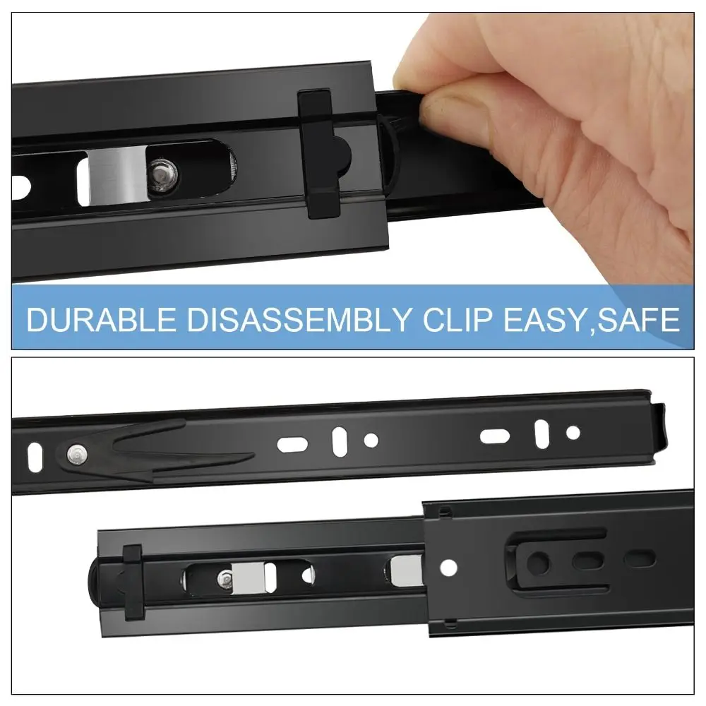 Black Drawer Slides Heavy Duty Smooth Operation Dresser Runners Steel Easy Installation Full Extension Rails Kitchen