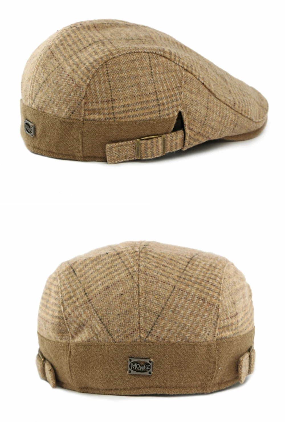 HT4934 Herren Berets Frauen Neue Herbst Winter Wolle Baskenmütze Hut Plaid Künstler Maler Hut Einstellbare Ivy Flache Kappe Männlich Weiblich Baskenmütze Kappe – Detail 15