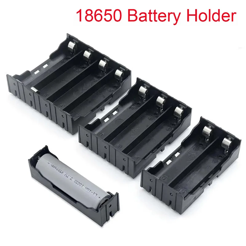 New DIY ABS 18650 Power Bank Cases 1X 2X 3X 4X 18650 Battery Holder Storage Box Case 4 Slot Batteries Container Box With Leads